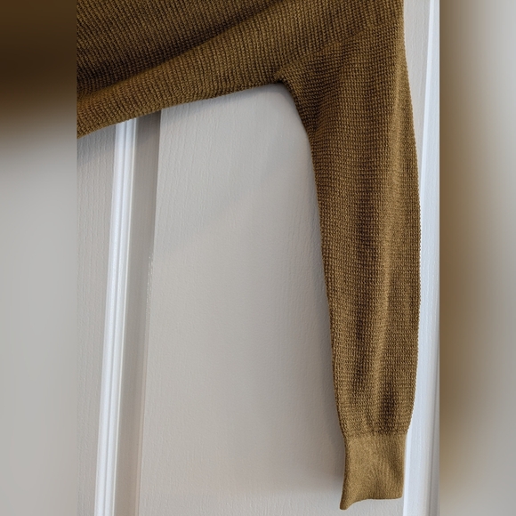 NWT Banana Republic Organic Cotton Hemp Dry Mustard Open Front Knit Cardigan - Picture 5 of 15